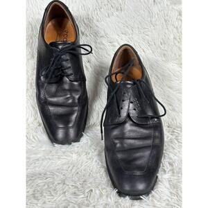 Ecco Shoes Mens Size 44 Black Leather Extra Width Comfort Dress Oxford Lace Up